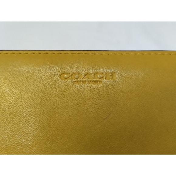 Coach Yellow Leather Zip Around Credit Card Wallet - Picture 4 of 16